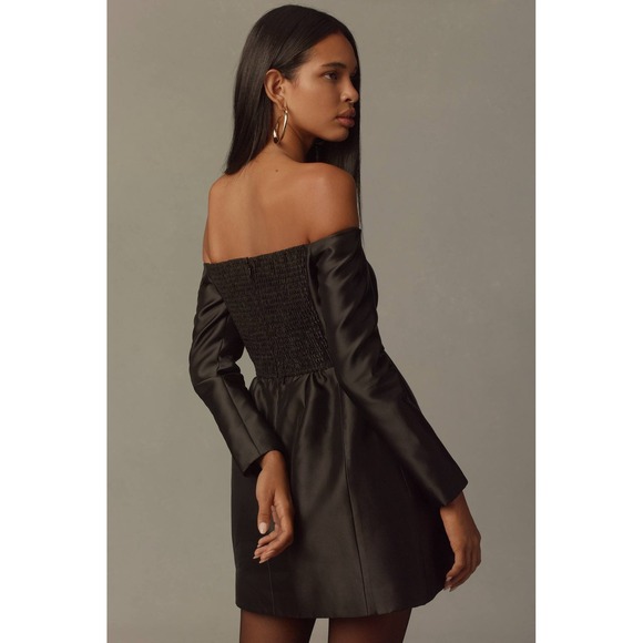 Hutch Long Sleeve Off-The-Shoulder Mini Dress Black Size 10 New - Picture 4 of 9